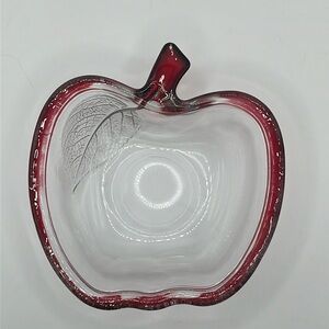 VTG Studio Nova 5" Red Glass Apple Bowl Trinket Dish